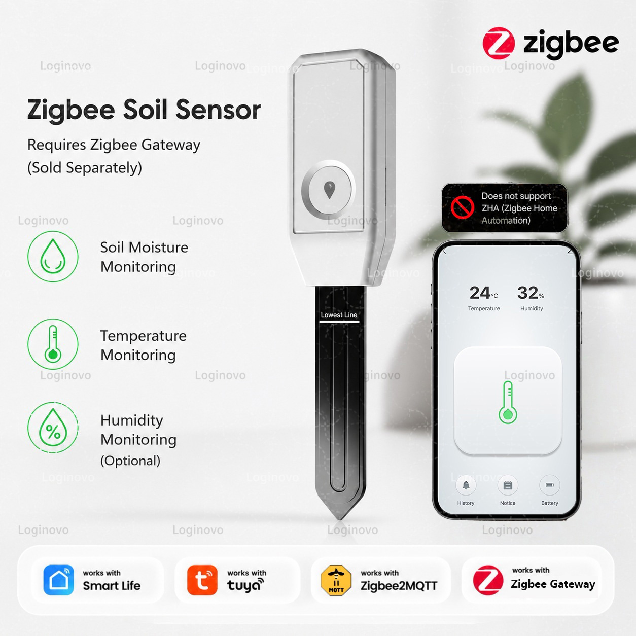 Smart Garden Home Assistant - Zigbee 토양 센서 온도 습도 수분