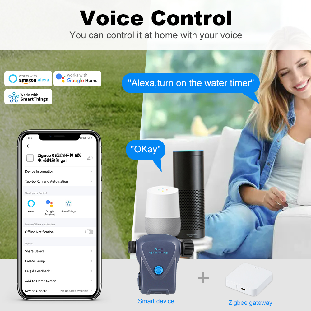 Zigbee3.0 스마트 라이프 자동 물 타이머 정원  - Smart Garden Home Assistant 리뷰 및 가격