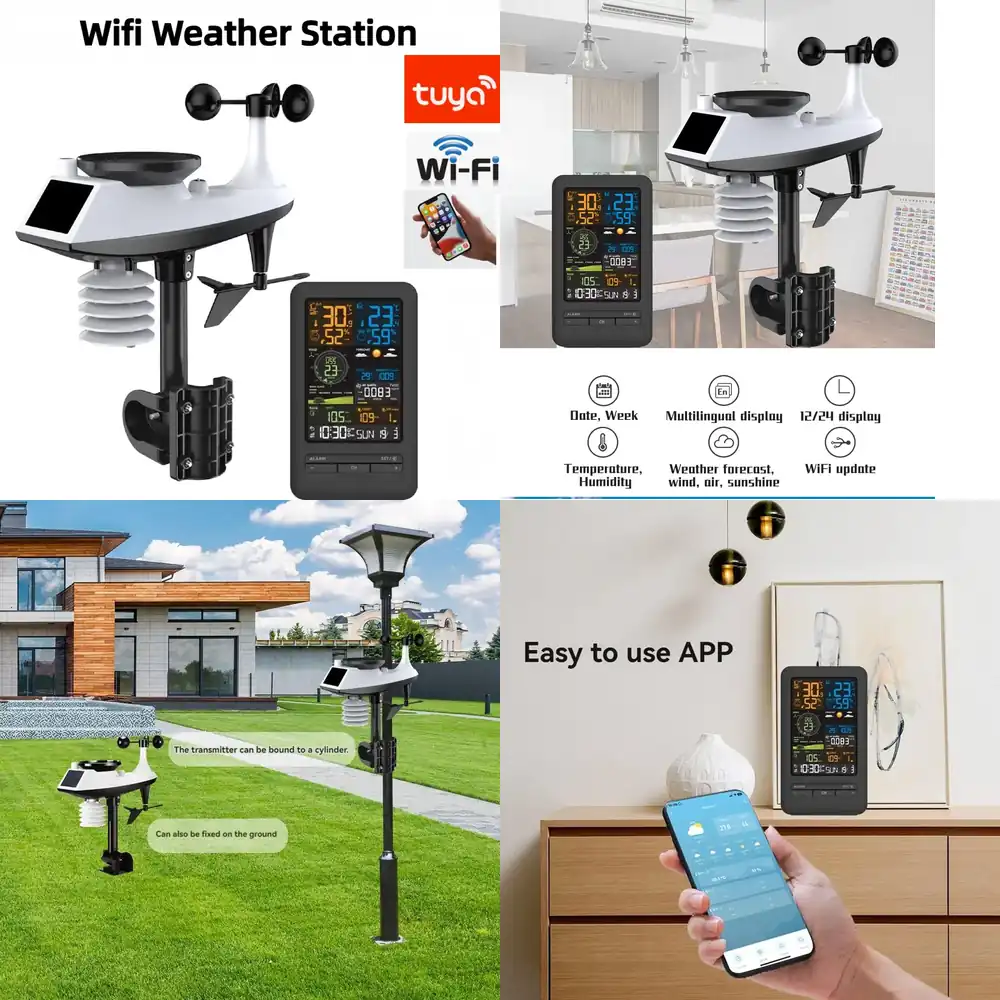 스마트 홈용 WiFi 기상 관측소 디지털 풍속계 풍향계 - Rain Gauge Digital 리뷰 및 가격