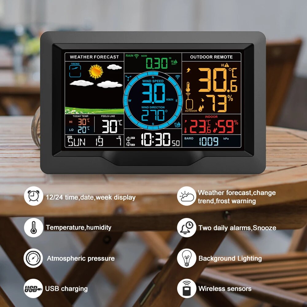 FJ3390A 기능성 전문 기상 관측소 온도 습도 풍속 - Rain Gauge Digital 리뷰 및 가격